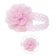HB94-P: Pink Lace Headband w/Flower